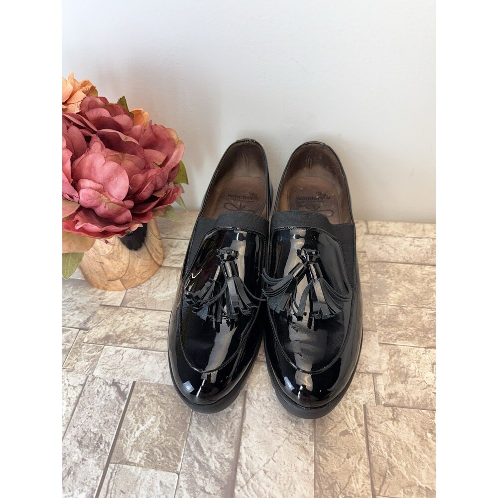 Wondersfly Patent Leather Tassel Platform Wedge Memory Gel Loafers EU 42 US 11 - Picture 11 of 16